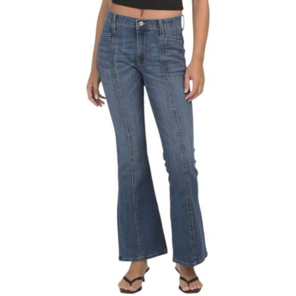 Lucky Brand Women High Rise Stevie Flare Front Jeans 8/29A Retro Boho Festival